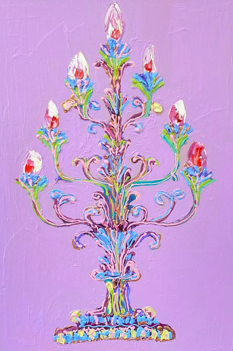 古董烛台原创油画丙烯画抽象野兽派墙壁装饰 - 墙贴/壁贴 - 其他材质 