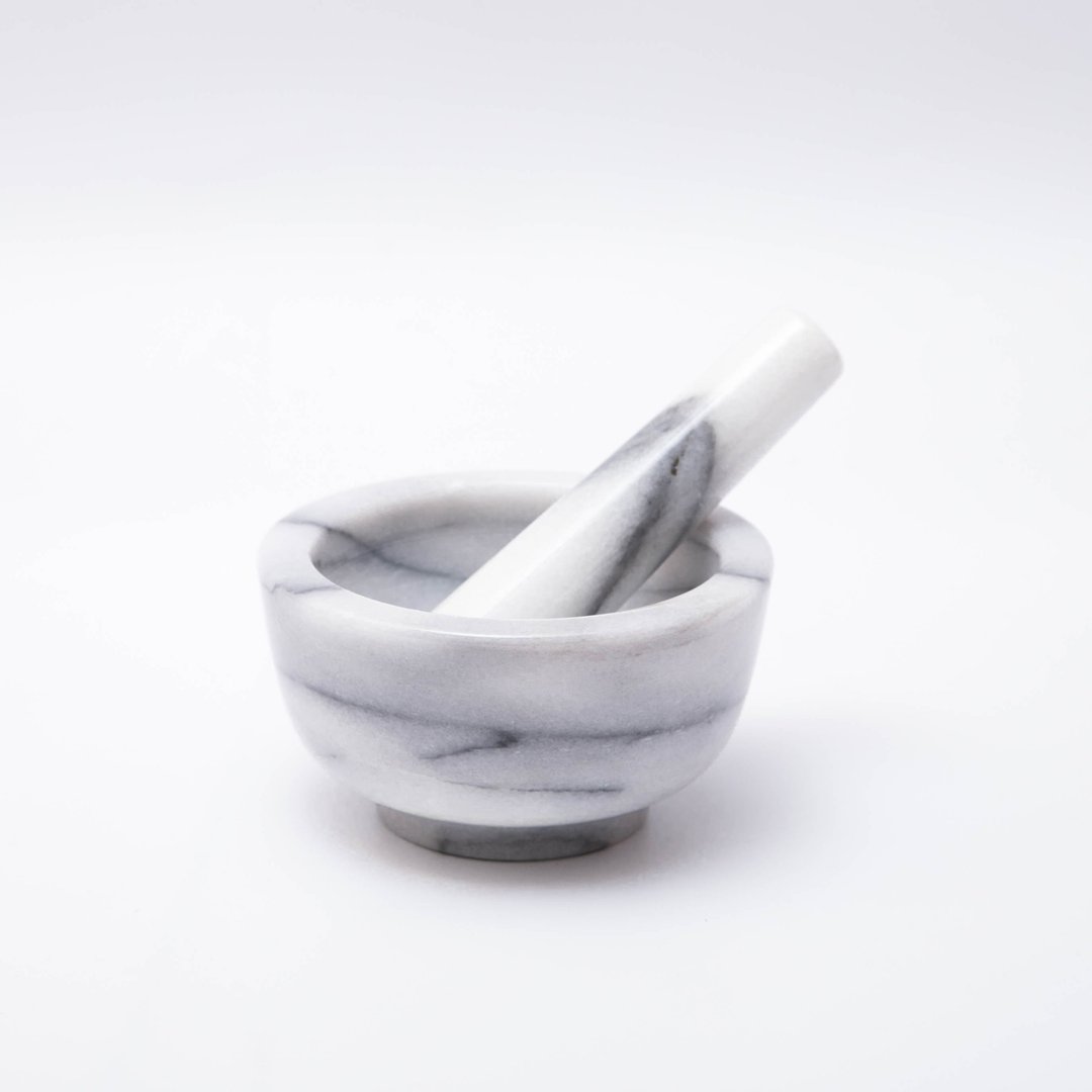 【奇钰家居】大理石碗型杵臼研磨香料 - 厨房用具 - 石头 白色