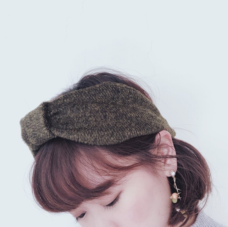 绿荫 好烦小姐 冬天发带 厚发带 墨绿 - 发带/发箍 - 其他人造纤维 绿色