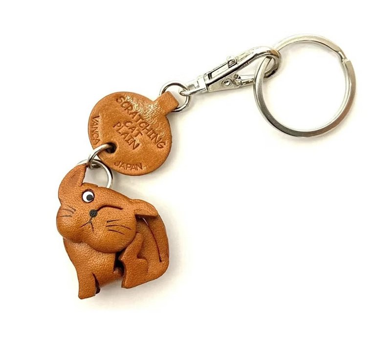 无地猫抓抓 真皮钥匙圈 日本制造 VANCA CRAFT - 钥匙链/钥匙包 - 真皮 咖啡色