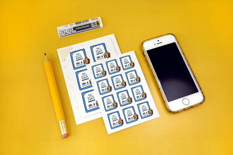 手 姓名贴(生活诊疗所) - 新书来了 快写下自己名字 款 - 贴纸 - 纸 多色