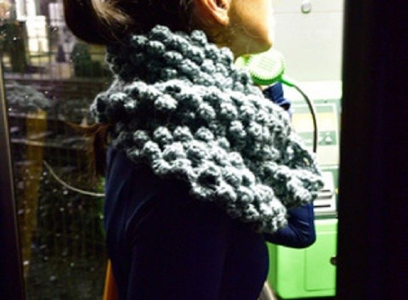 Big Cowl 100% wool - 丝巾 - 羊毛 绿色