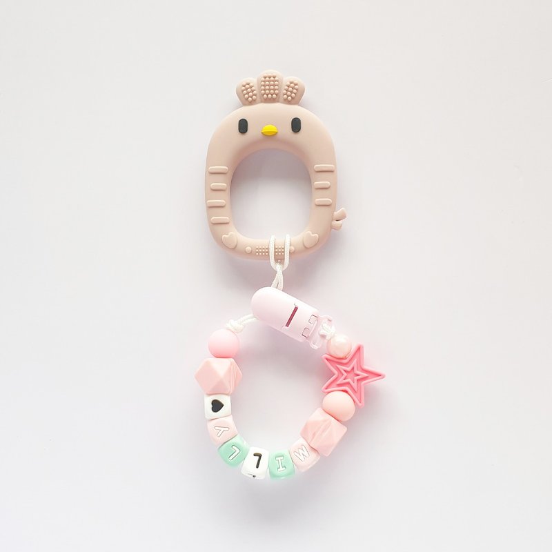 定制化 27厘米 MILLY 星星 爱心 珊瑚粉小鸡固齿器 - 玩具/玩偶 - 其他材质 粉红色