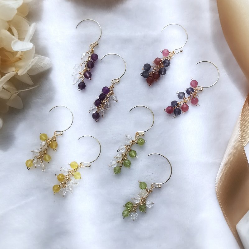 Bella 宝石交响乐 系列 - 天然石耳环 - 耳环/耳夹 - 半宝石 多色