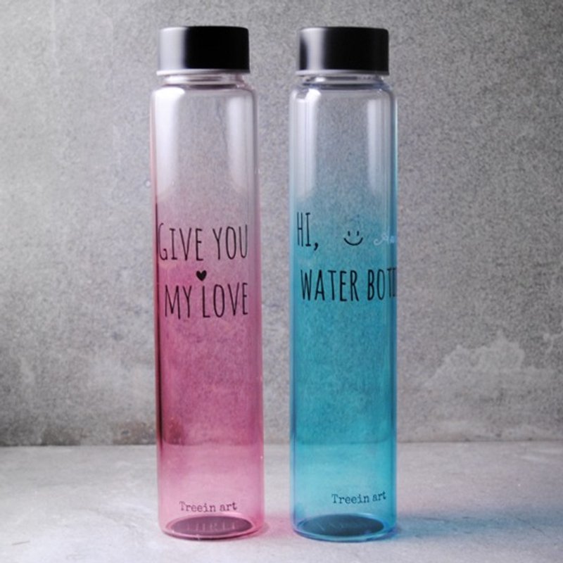240cc【渐变色运动水瓶】(2色) 随行杯玻璃雕刻刻字 定制化 - 水瓶/水壶 - 玻璃 粉红色