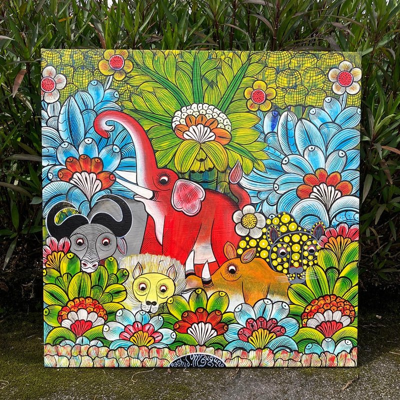 【V205 非洲五霸的秘密花园】坦桑尼亚手绘无框画,挂画 - 海报/装饰画/版画 - 其他材质 