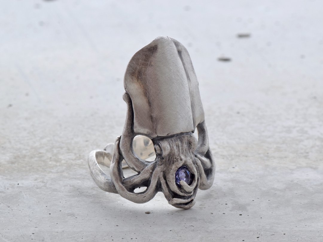 Aori squid ring.Sterling silver. - 戒指 - 其他金属 银色