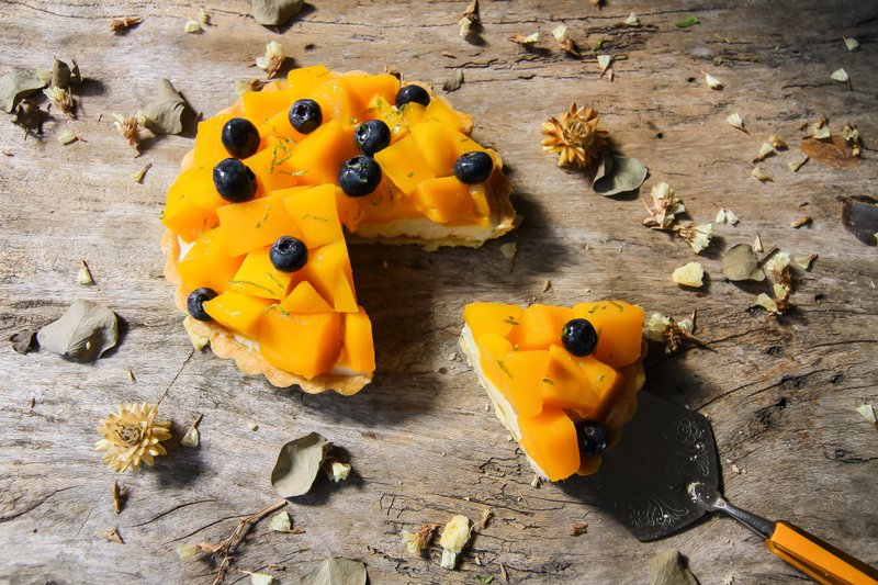 盛夏芒果白奶酪塔 - 咸派/甜派 - 纸 黄色