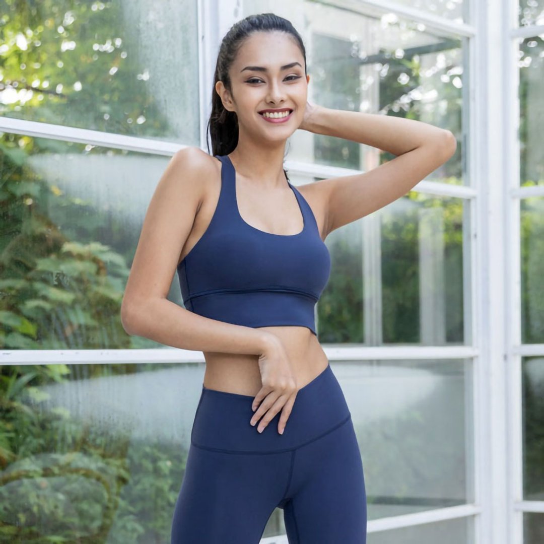 【NAMASTE】Vanessa 时尚造型运动内衣 - 子夜蓝 - 女装运动内衣 - 尼龙 蓝色