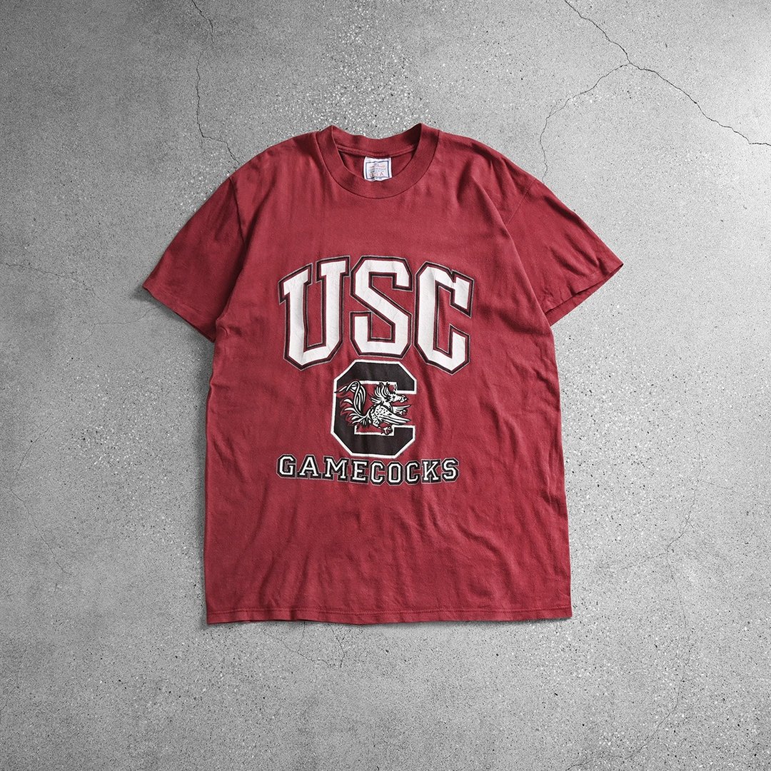 Vintage 图案Tee / Vintage Tee、美式休闲、美式复古、风格图案 - 中性连帽卫衣/T 恤 - 棉 红色