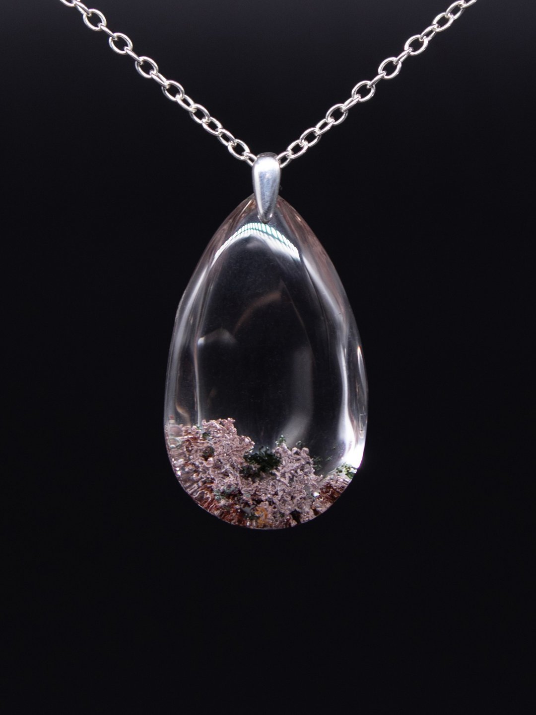 天然彩幽灵极净透白水晶 银项链 - 项链 - 水晶 