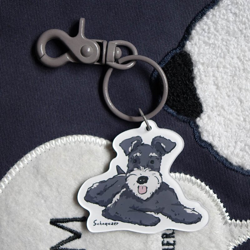 【快速出货】雪纳瑞钥匙圈 - 钥匙链/钥匙包 - 压克力 灰色