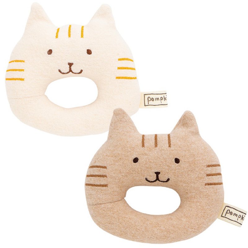 Y-1289 にゃんこのガラガラ 100%オーガニックコットン rattle Cat 日本製 - 婴儿饰品 - 棉．麻 咖啡色