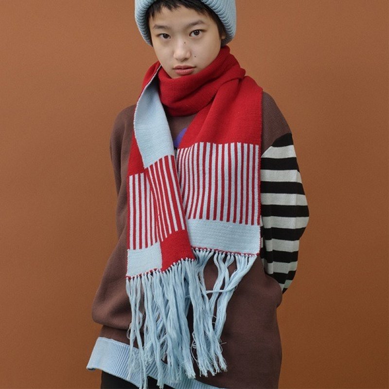 YIZISTORE新款围巾女冬季针织长款流苏百搭情侣围脖印花大披肩 - 丝巾 - 其他材质 