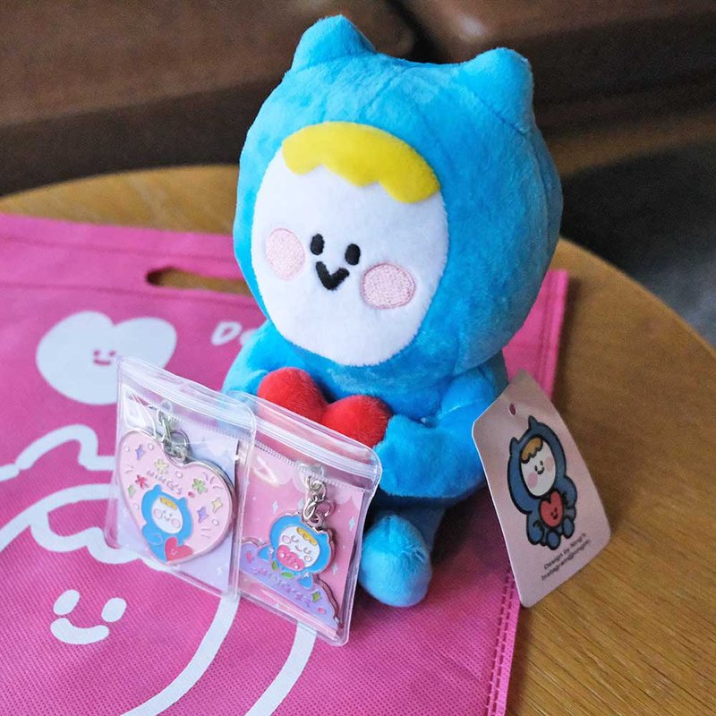 Ning's 可爱小蓝娃娃(含粉色不织布袋) - 玩具/玩偶 - 聚酯纤维 