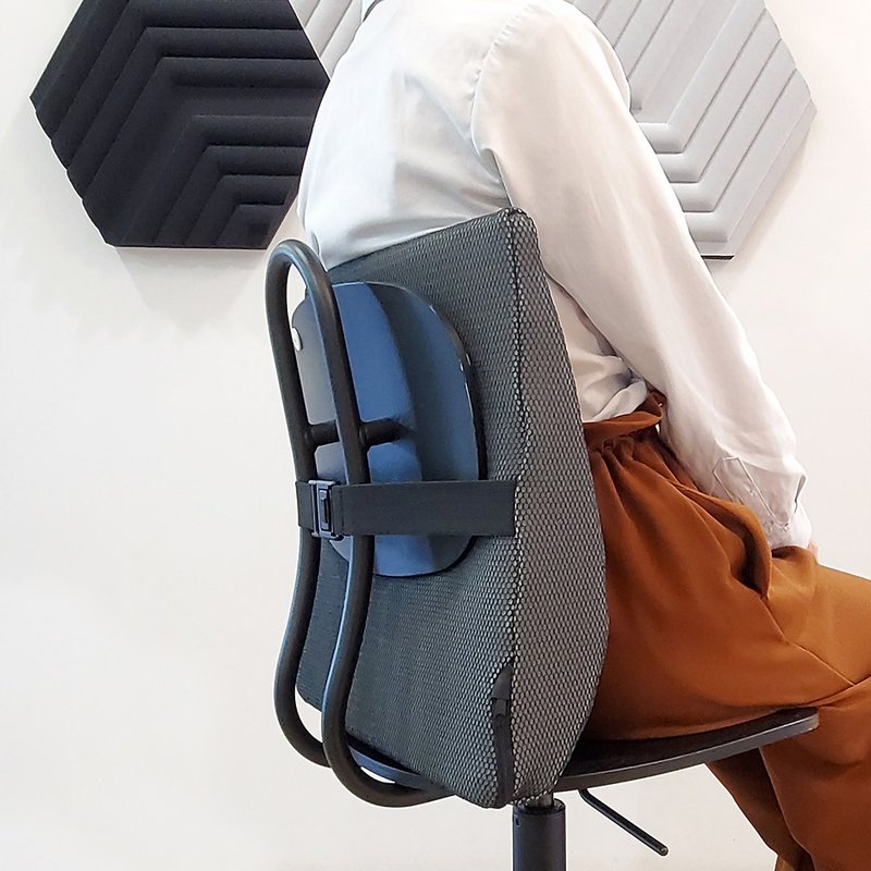 透气释压腰靠垫 黑灰款 - 枕头/抱枕 - 其他材质 灰色