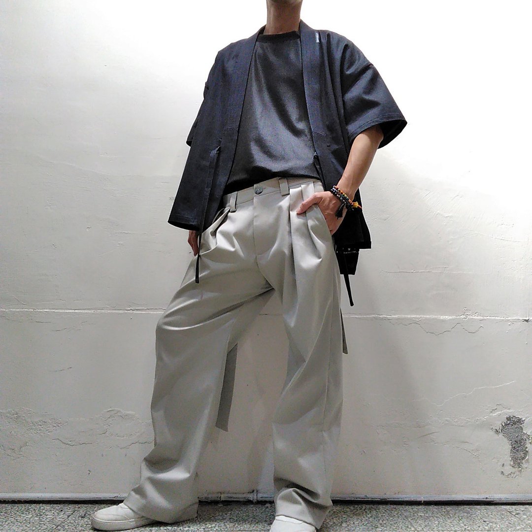中性卡其打折宽裤(女) Ray77 Galaxy - 女装长裤 - 聚酯纤维 卡其色