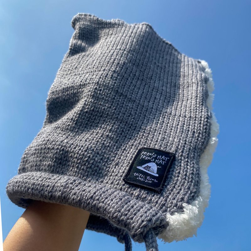 变形的巴拉克拉瓦头套 - 帽子 - 棉．麻 蓝色