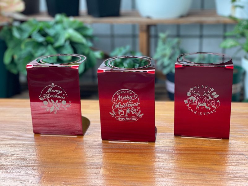 【圣诞礼物】折折咖啡架/圣诞跨年版/免费姓名雷雕+美美的提袋 - 咖啡壶/周边 - 不锈钢 红色