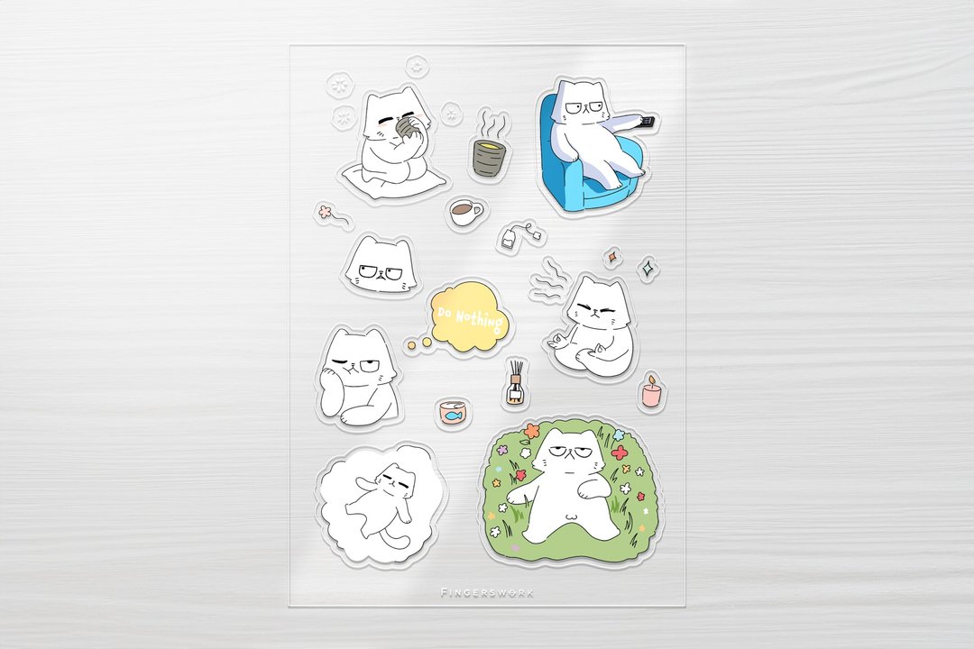 Do nothing 厌世猫透明贴纸 - 贴纸 - 其他材质 透明