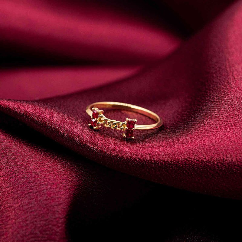 【PurpleMay Jewellery】18K金钻石红宝石戒指 - R197 - 戒指 - 宝石 红色