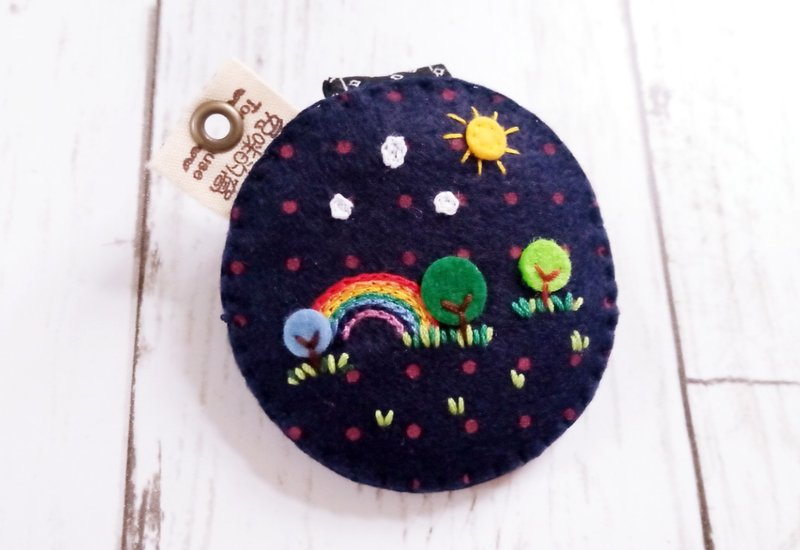 GOGORO感应锁置物袋锁圈吊饰~彩虹系列~圆形~不织布 - 钥匙链/钥匙包 - 聚酯纤维 