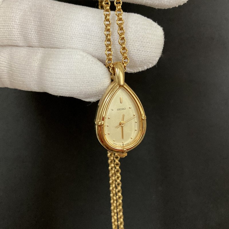 SEIKO 金色水滴形 项链 怀表 古董表 - 女表 - 其他金属 金色