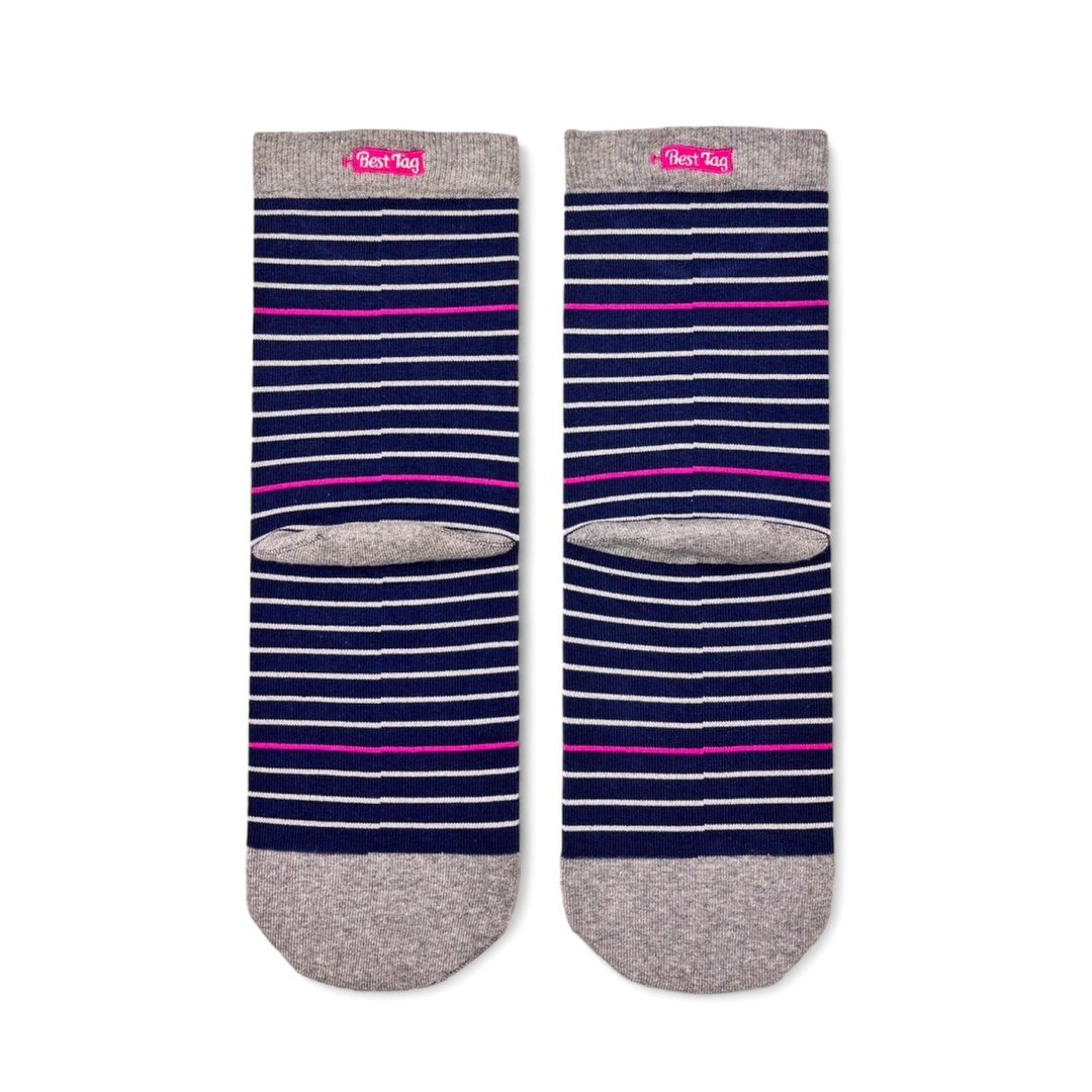 BestTag 细条纹 Stripe 蓝白 22-28cm - 袜子 - 棉 白色