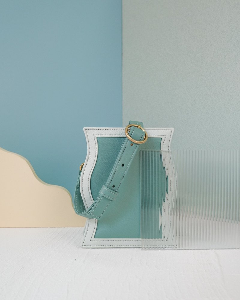 Wave Frame Small (薄荷/湖水绿) - 侧背包/斜挎包 - 真皮 绿色