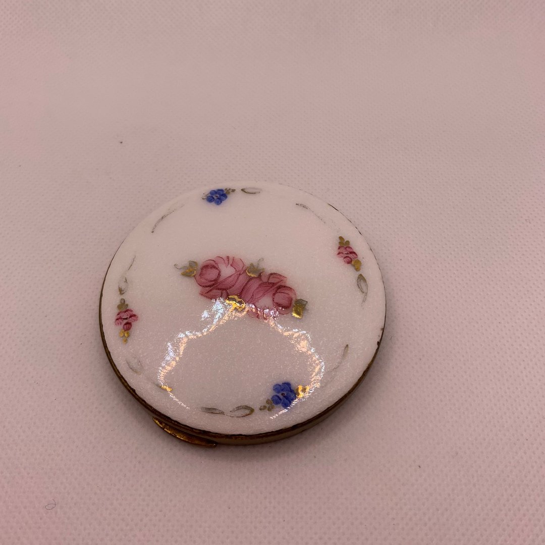 Vintage 珐琅花卉粉饼盒 - 其他 - 其他金属 