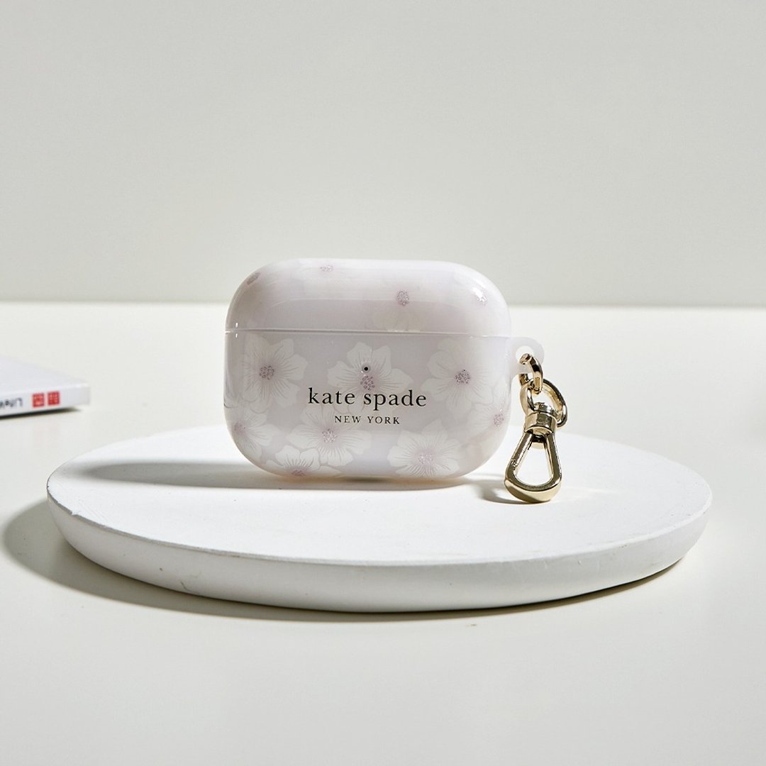 【kate spade】AirPods Pro 1/2代 耳机保护壳 经典蜀葵 - 耳机收纳 - 塑料 白色
