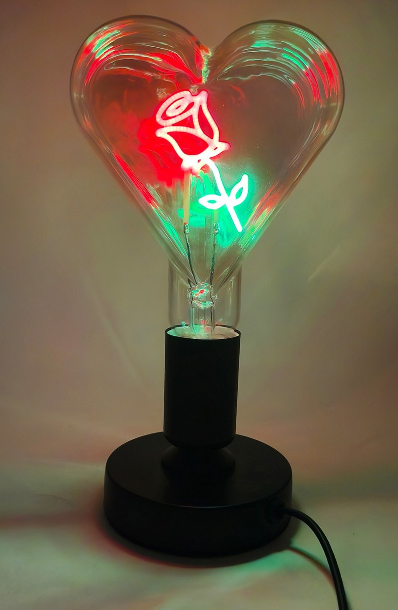 香槟色爱心玻璃造型LED灯泡 手工制作可定制文字图案氛围夜灯装饰 - 灯具/灯饰 - 玻璃 