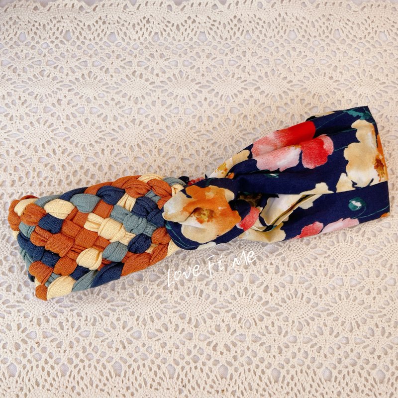 爱霏迷专利设计-调整松紧度 皇孋编织发带 - 发带/发箍 - 棉．麻 橘色