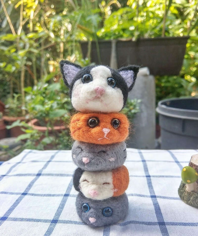 羊毛毡 动物 宠物 猫猫 白猫 橘猫 三花猫 灰猫 塔 - 玩偶/公仔 - 羊毛 多色