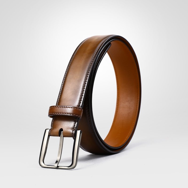 青年男士针扣绅士小牛皮腰带圣诞礼物交换手工皮带 - 皮带/腰带 - 真皮 多色