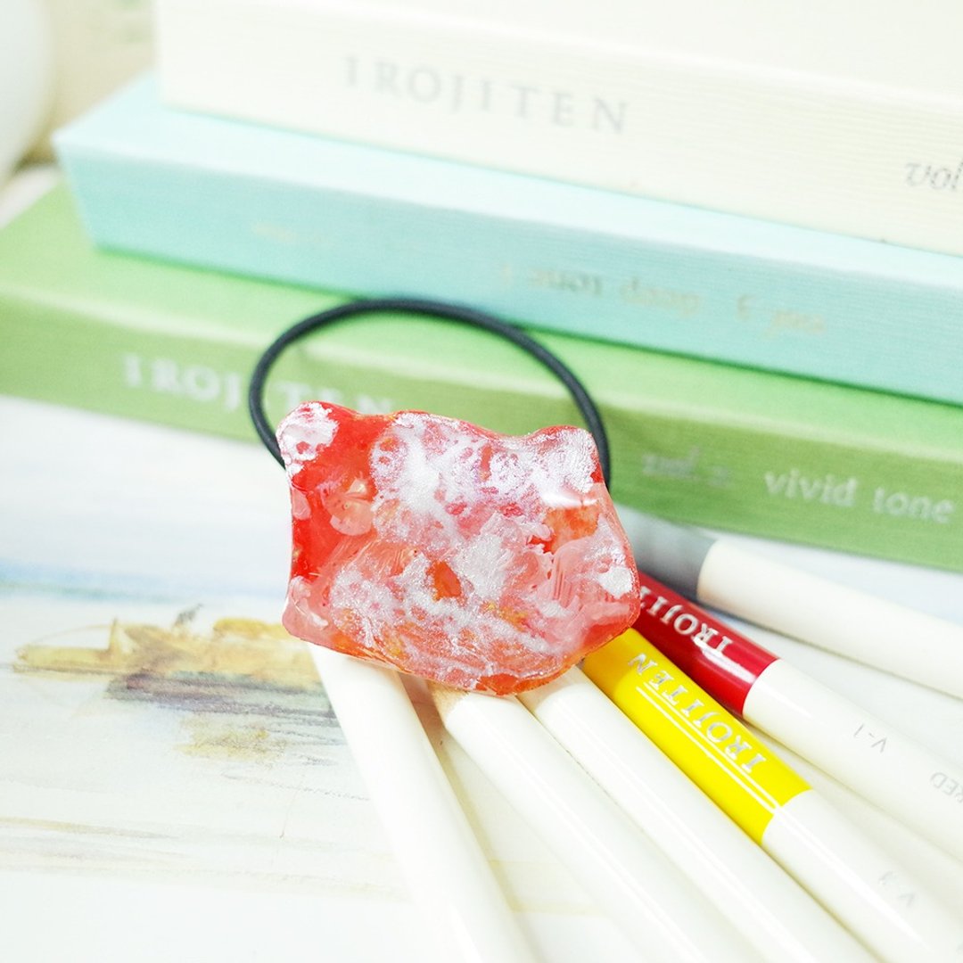 节气 立夏 手绘发圈 - 发饰 - 防水材质 红色