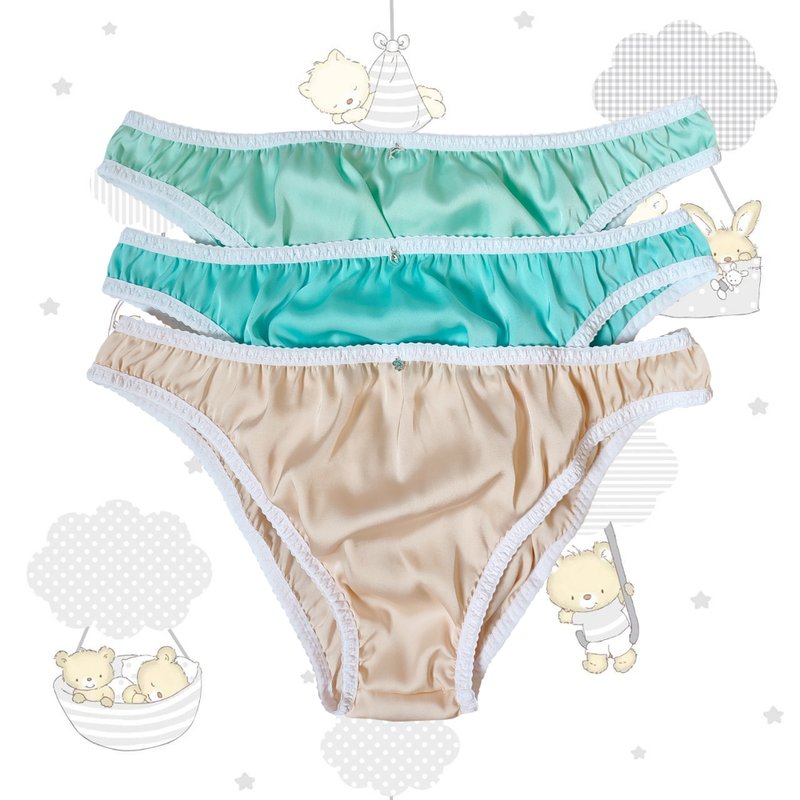 Silk fabric briefs, Lingerie for men, Silk Satin Panties - 男士内衣裤 - 丝．绢 金色