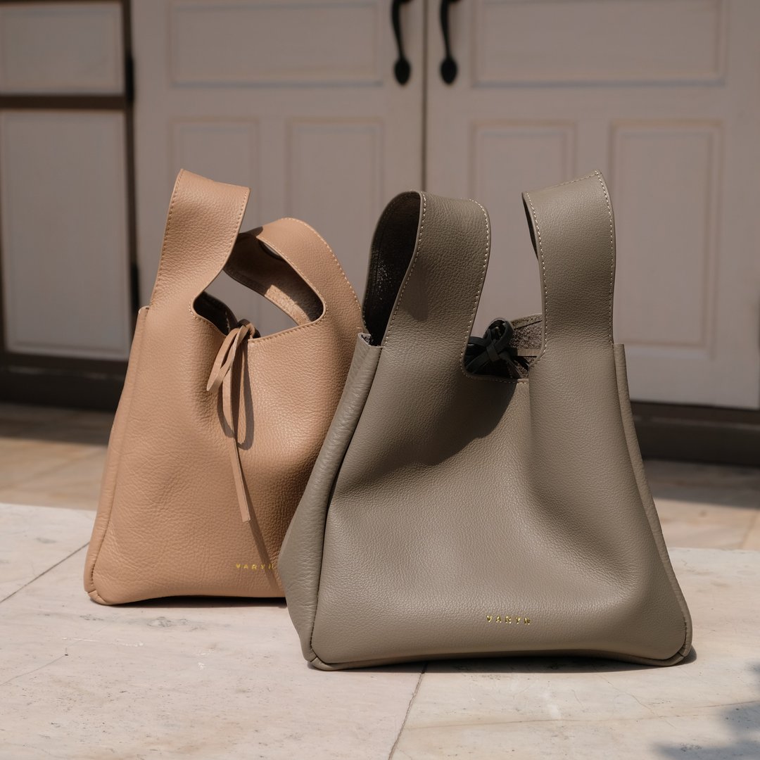 GROCERY TIME - TAUPE CHAMOIS LEATHER - 手提包/手提袋 - 真皮 卡其色