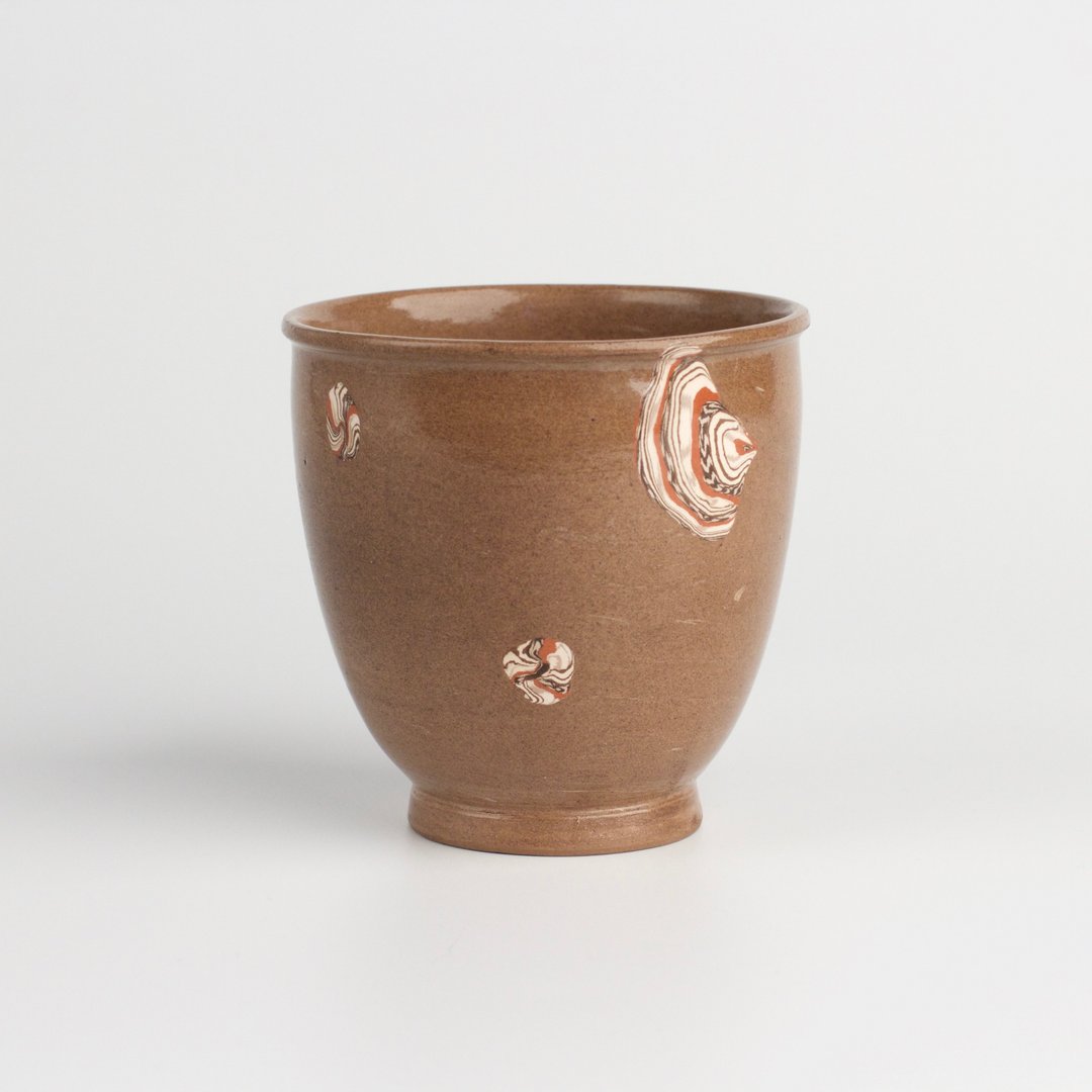 Coffee mug pottery, pattern of seashells. Handmade using the nerikomi - 其他杯子 - 陶 