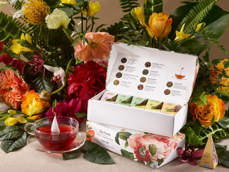 Tea Forte 10入金字塔型丝质茶包礼盒 - 庆典花语 - 茶 - 新鲜食材 