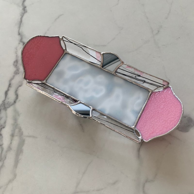 jewelry tray Peach blossom - 摆饰 - 玻璃 粉红色