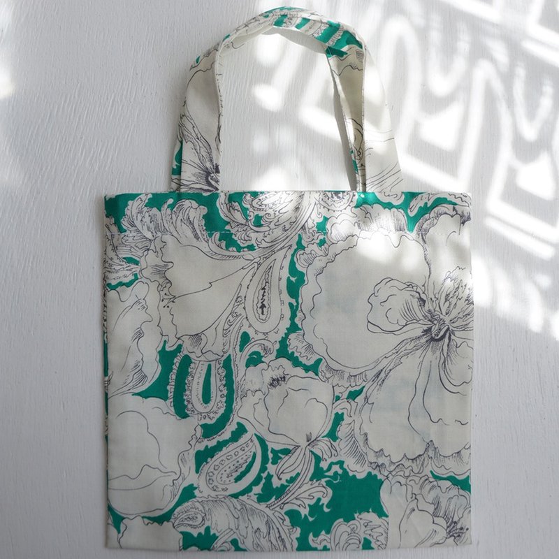 Ba-ba handmade mini shopping bag  No.RB56 - 手提包/手提袋 - 其他材质 绿色