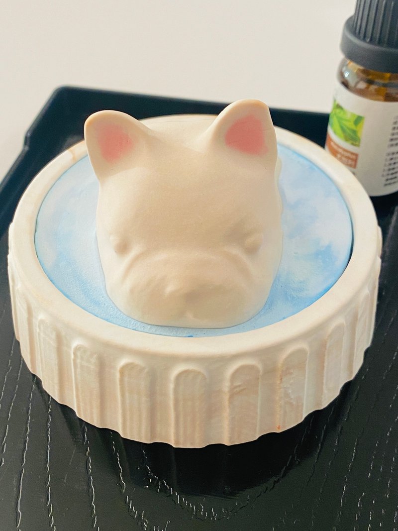 法国斗牛犬扩香石 French Bulldog aroma stone - 香薰/精油/线香 - 其他材质 卡其色