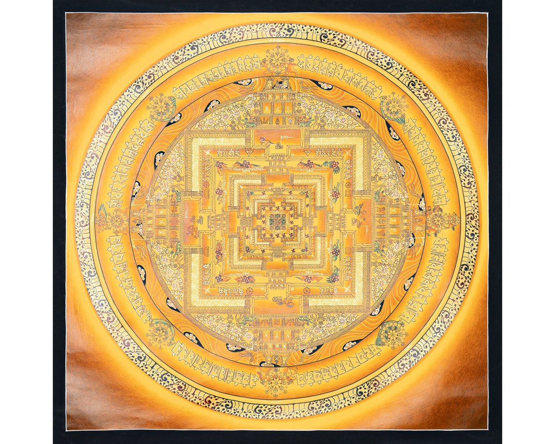 **西藏时轮金刚唐卡——冥想空间的智慧之光** - 墙贴/壁贴 - 其他材质 金色