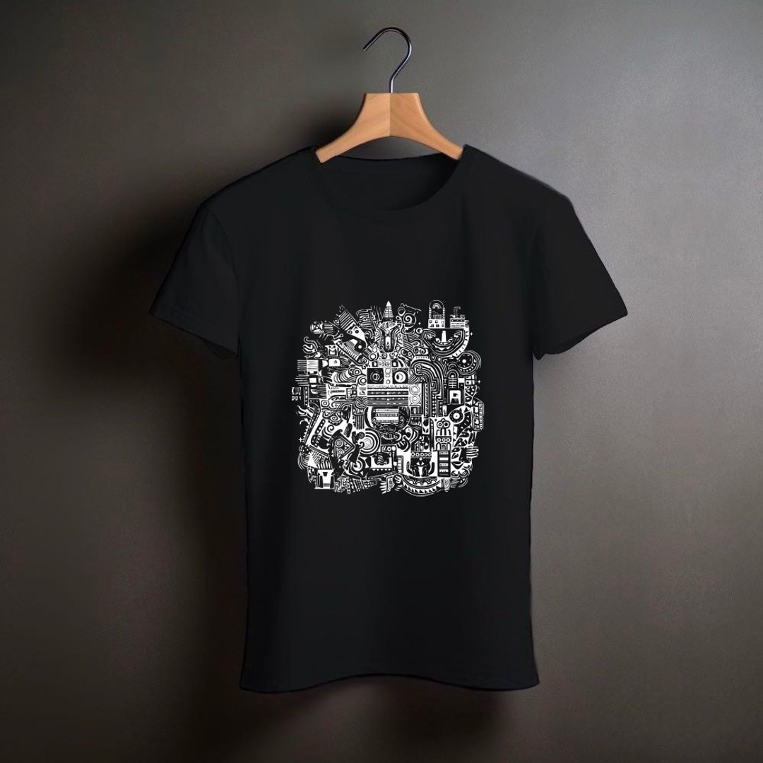 野魂图腾 T-Shirt 乐 此页有三色可选 - 女装 T 恤 - 棉．麻 黑色