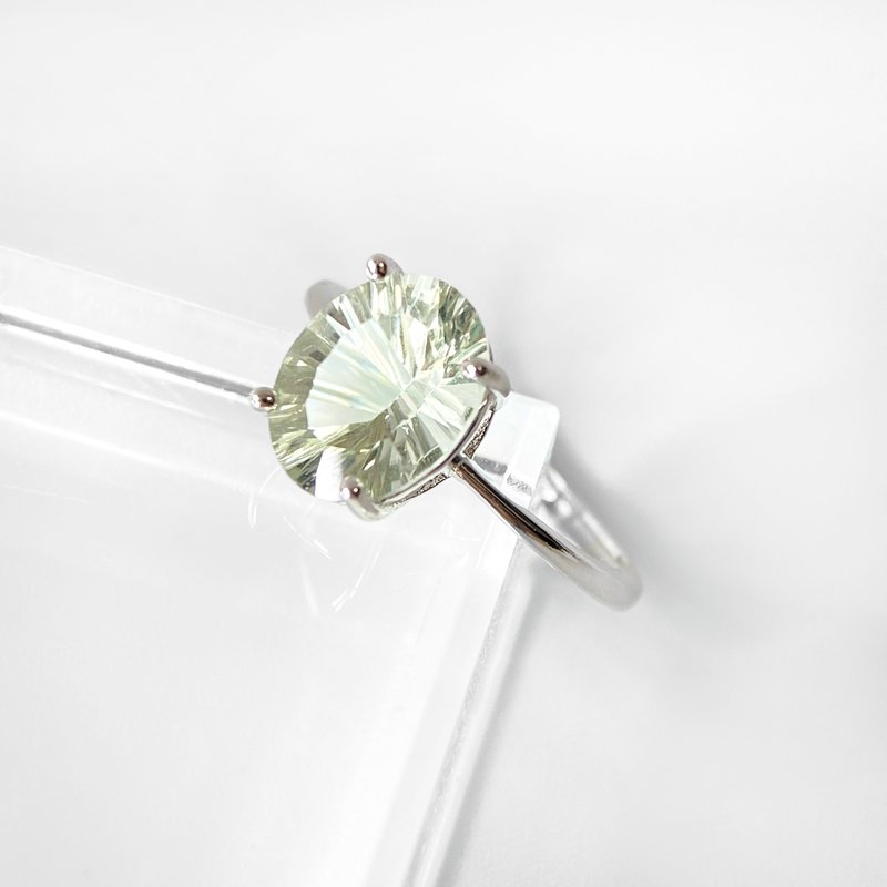 2件85折 | 绿水晶纯银戒指 (清澈透明感 特殊烟花切割 肉眼全净) - 戒指 - 纯银 