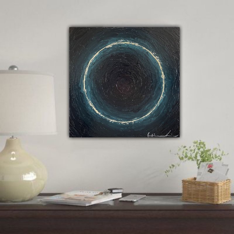 Abstract painting, contemporary art, interior art, 10.7 x 10.7 inches - 插画/绘画/写字 - 压克力 黑色