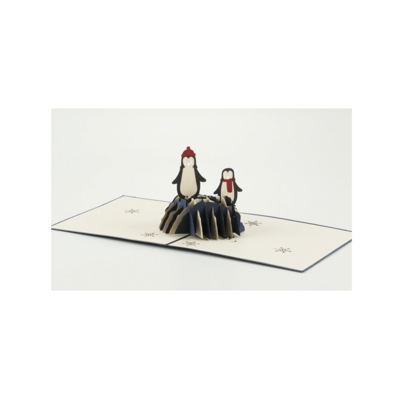 日本 Pop-up 纸雕3D立体卡片 企鹅 - 卡片/明信片 - 纸 