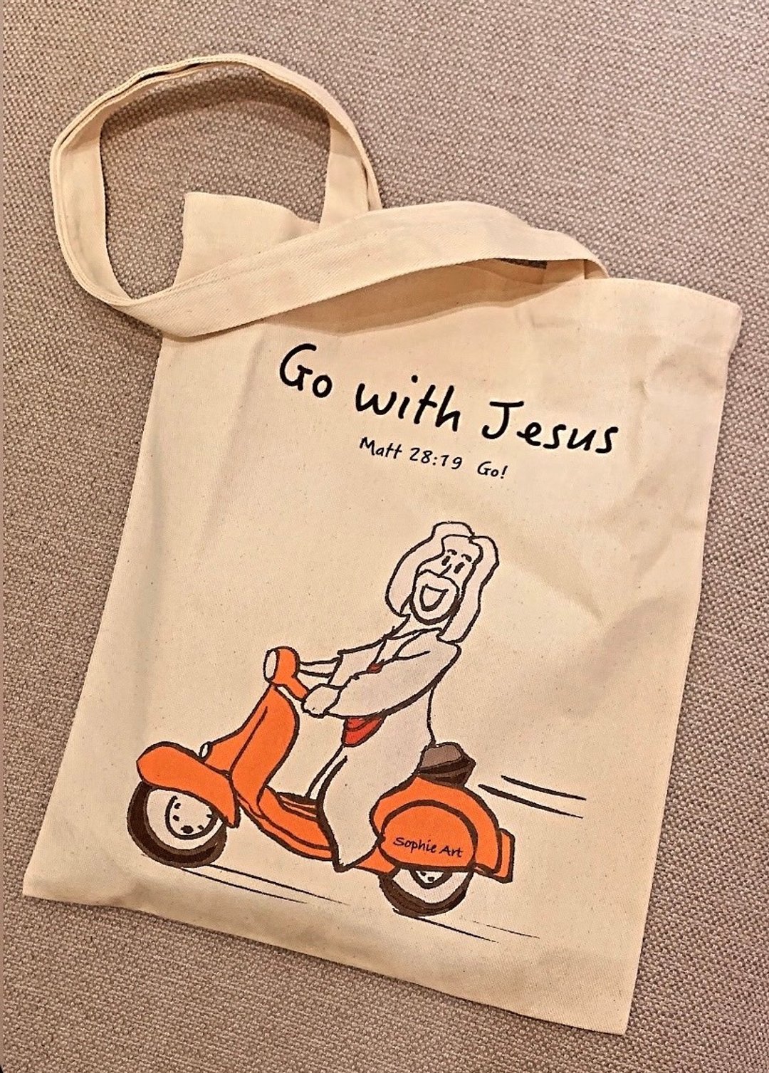 跟随耶稣 follow Jesus 时尚托特包 棉帆布 手提袋 托特包 - 手提包/手提袋 - 棉 