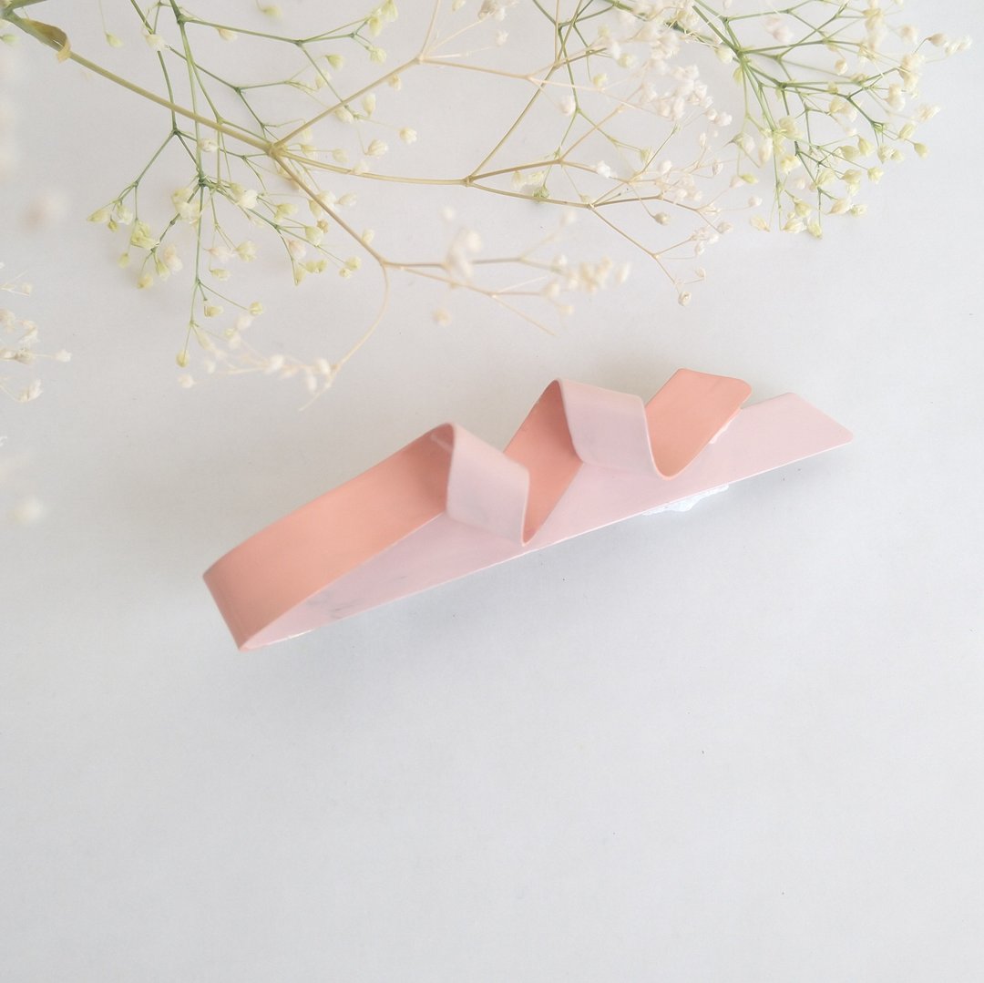 Brass Round and Round Hair Clip Jolly Coral Orange - 发饰 - 其他金属 橘色